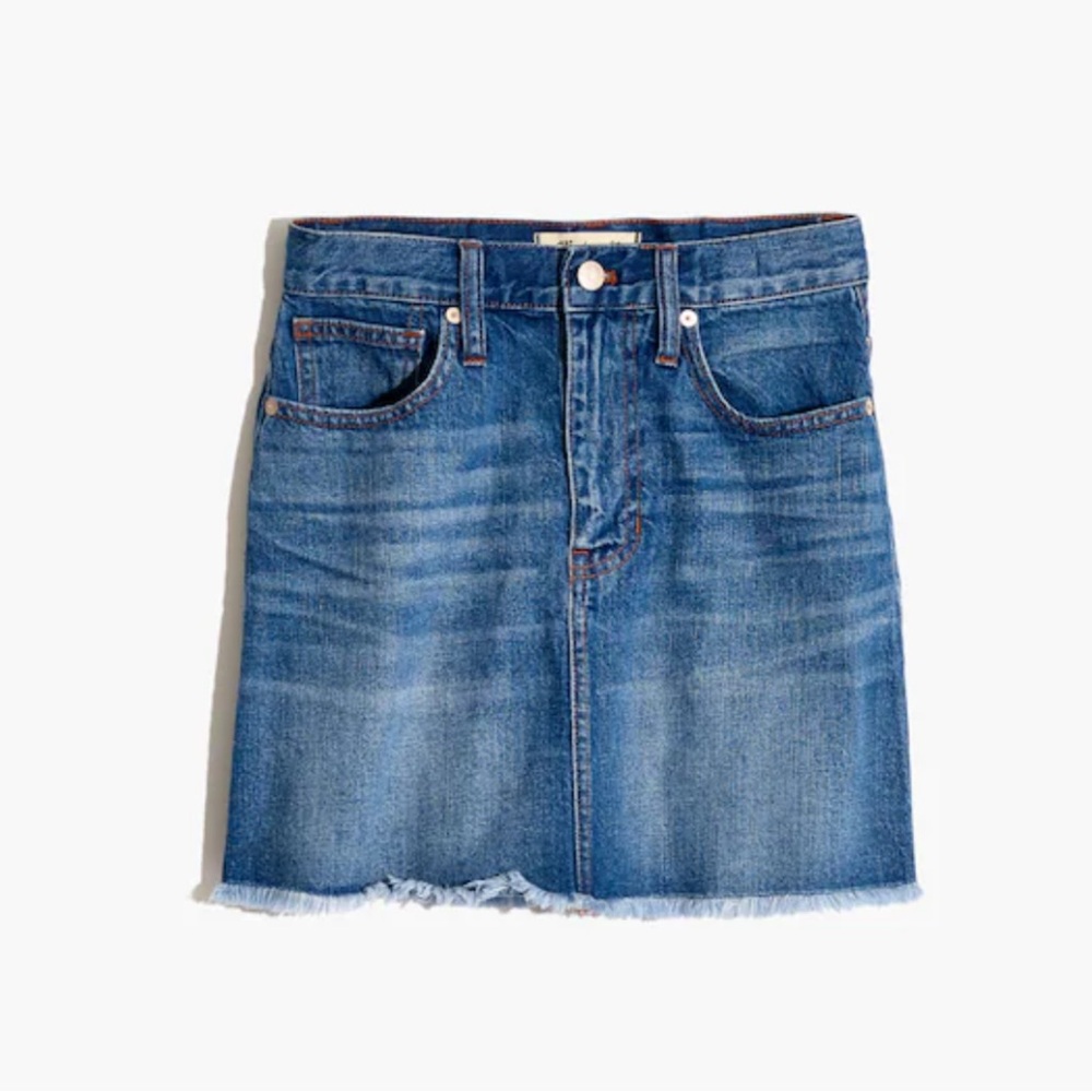 Madewell Cutoff Denim Mini Skirt Size 27